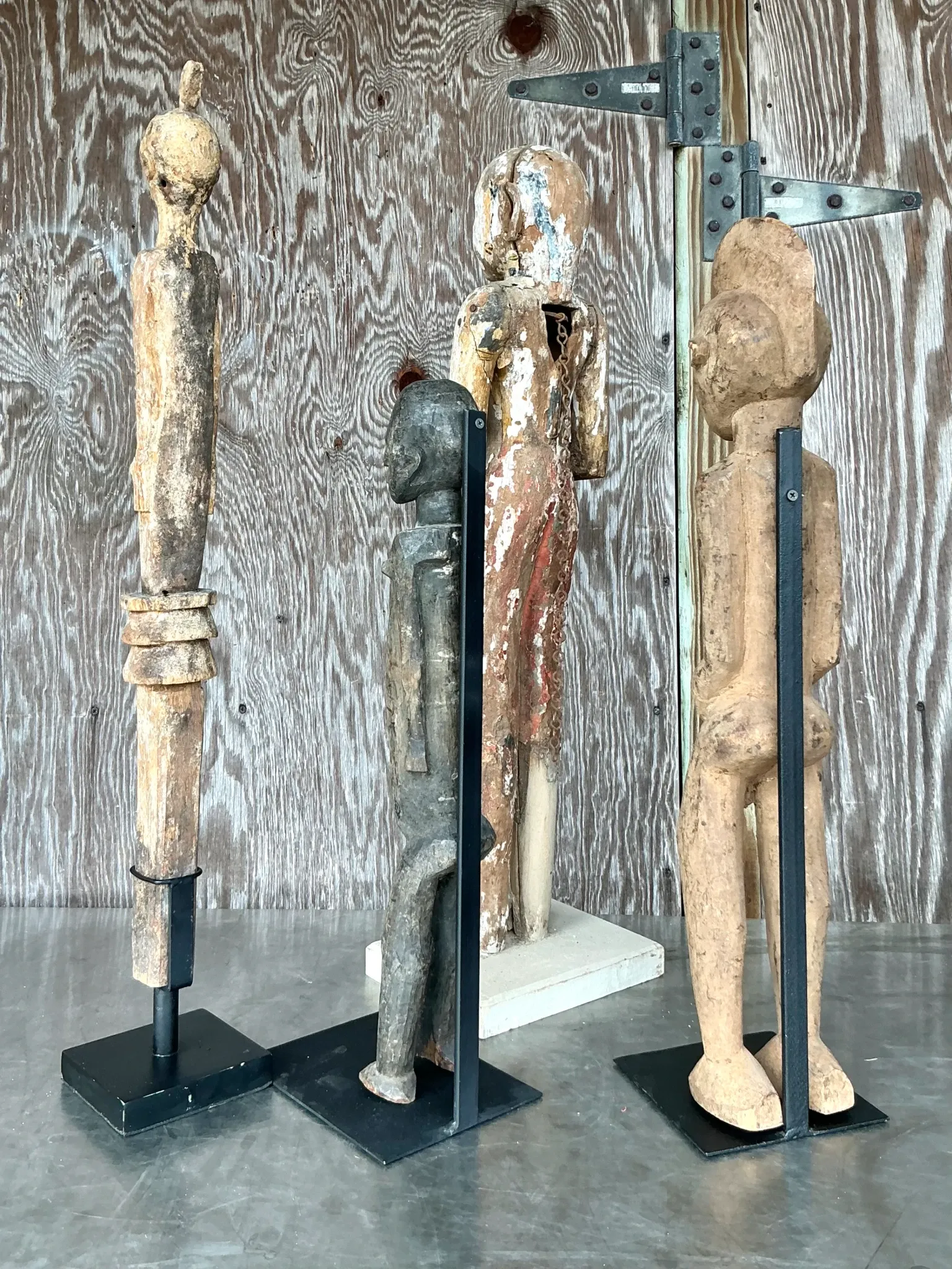 Vintage Boho Tribal African Carved Figures - Set Of 4 — additional photo 2