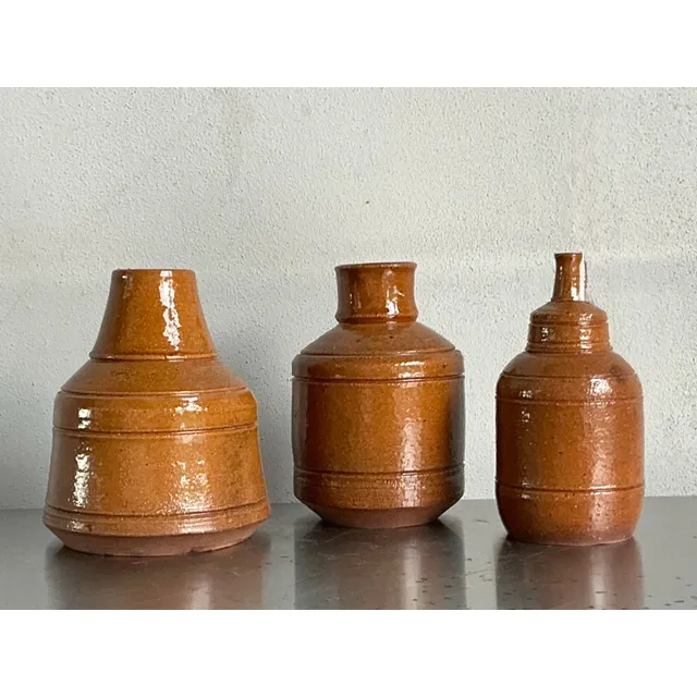 Vintage Boho Trio of Studio Pottery Vases — additional photo 3