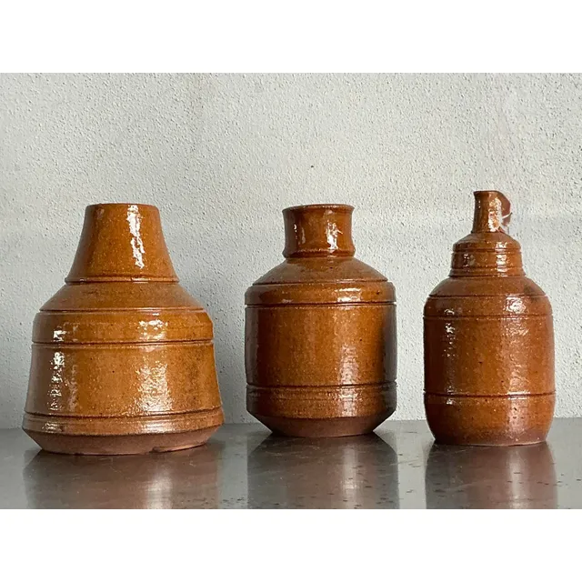 Vintage Boho Trio of Studio Pottery Vases — additional photo 5