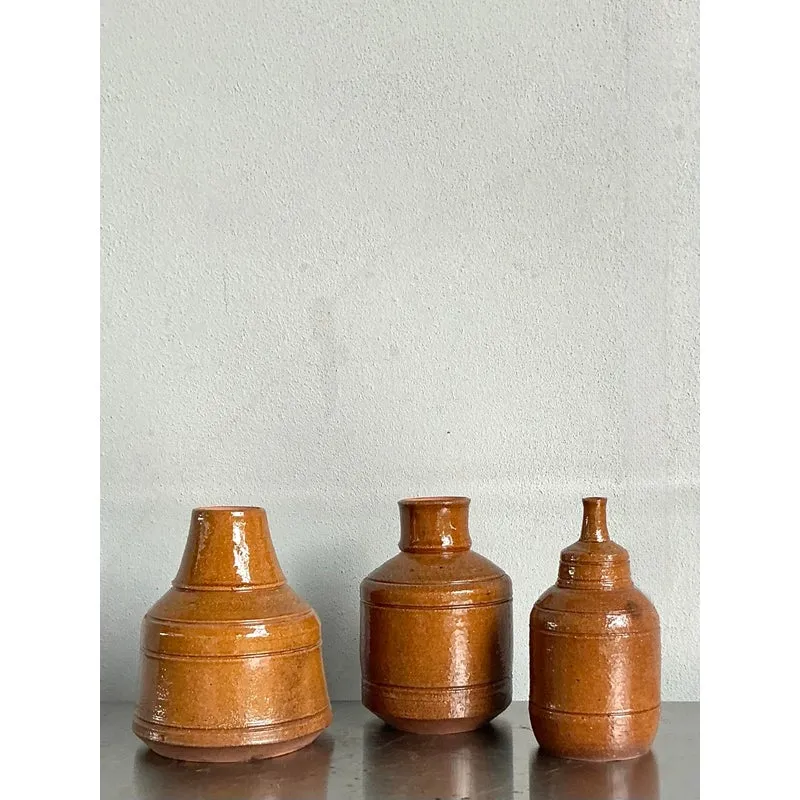 Vintage Boho Trio of Studio Pottery Vases — additional photo 6