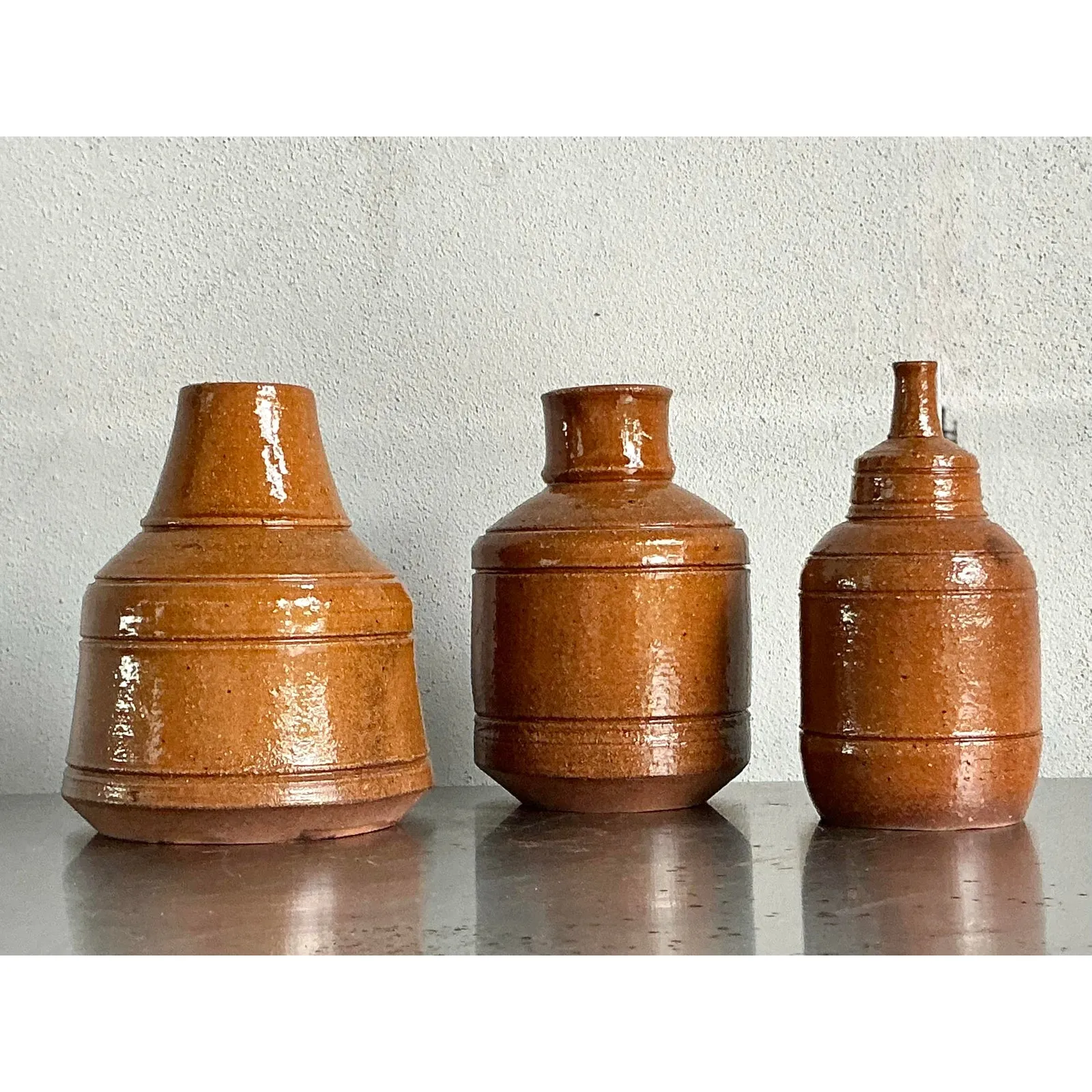 Vintage Boho Trio of Studio Pottery Vases — additional photo 7