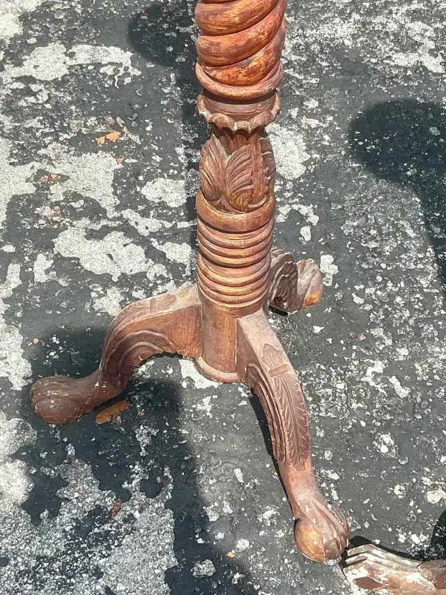 Vintage Boho Turned Wood Candlestick Pedestals - Set of 2 — additional photo 6