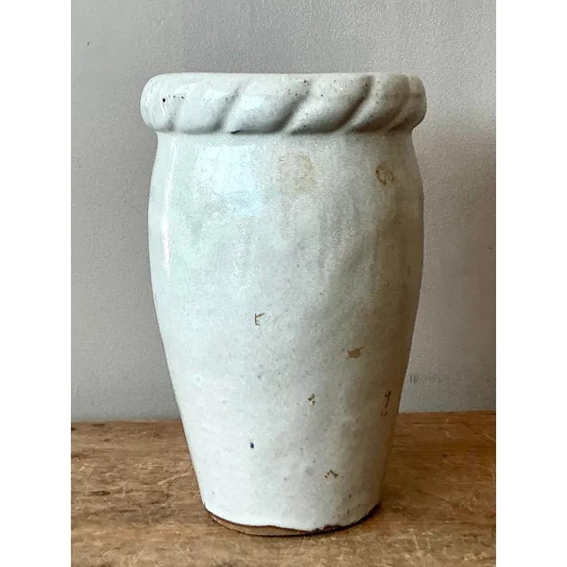 Vintage Boho Twisted Trim Studio Pottery Vase — additional photo 2