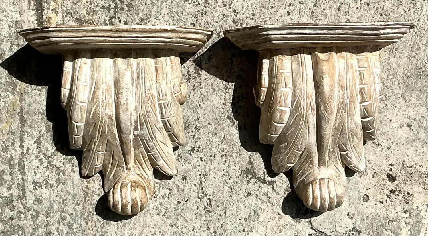 Vintage Boho Washed Wood Brackets - a Pair — additional photo 5