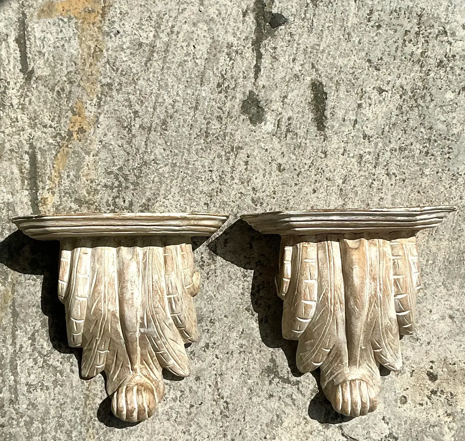 Vintage Boho Washed Wood Brackets - a Pair — additional photo 6