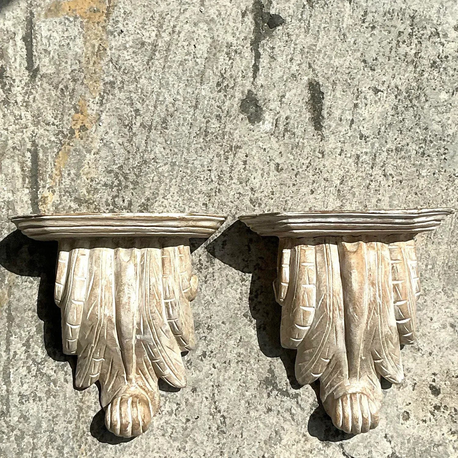Vintage Boho Washed Wood Brackets - a Pair — additional photo 8
