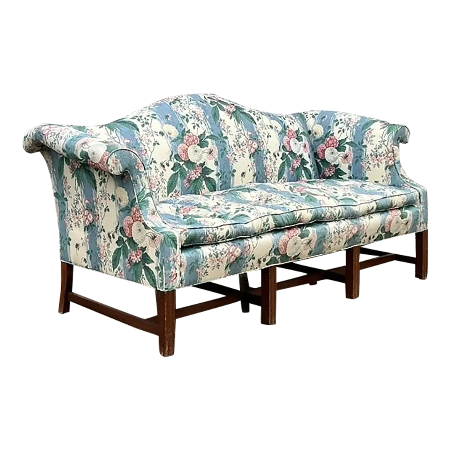 Vintage Boho Waxed Chintz Camelback Sofa — additional photo 2