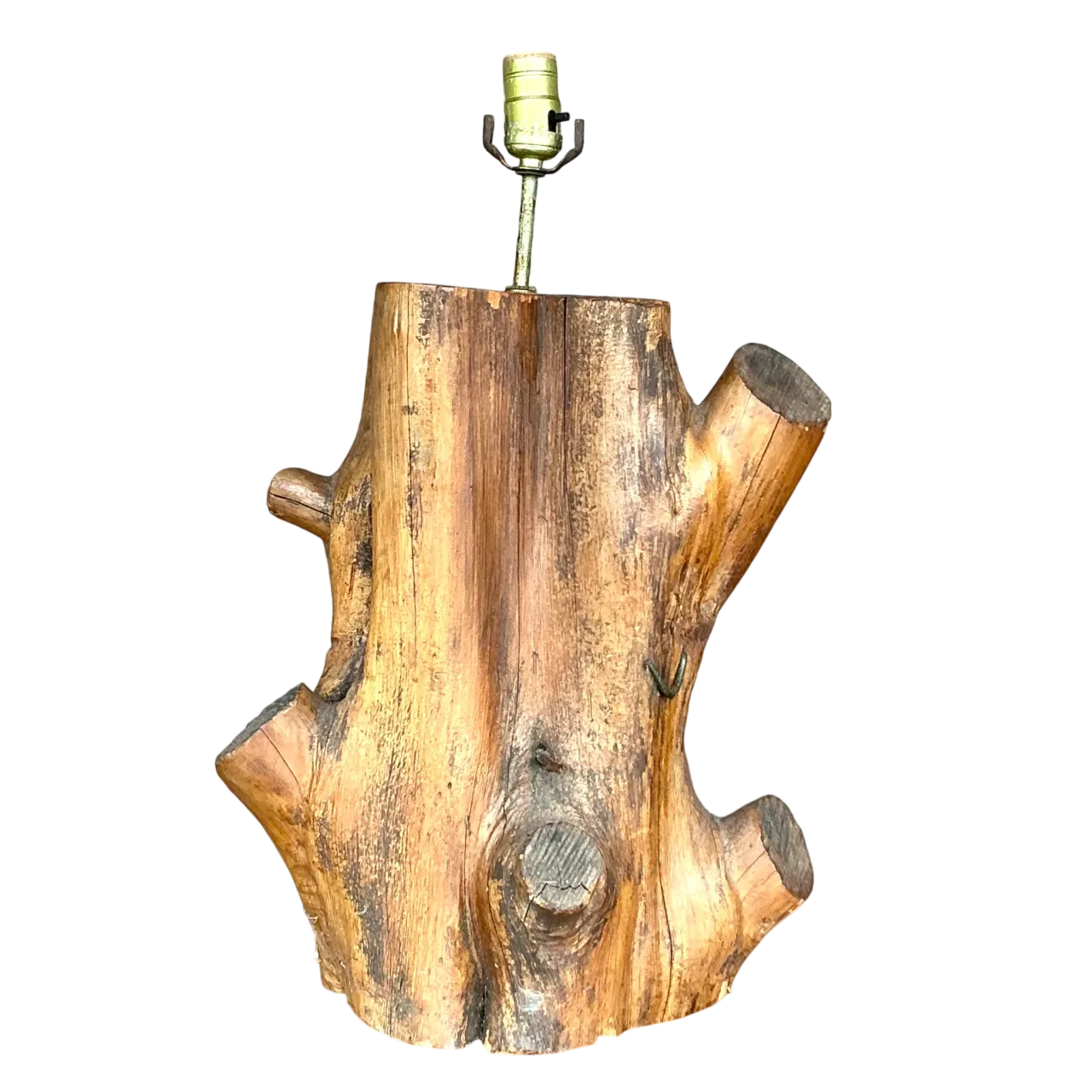 Vintage Boho Wood Block Lamp