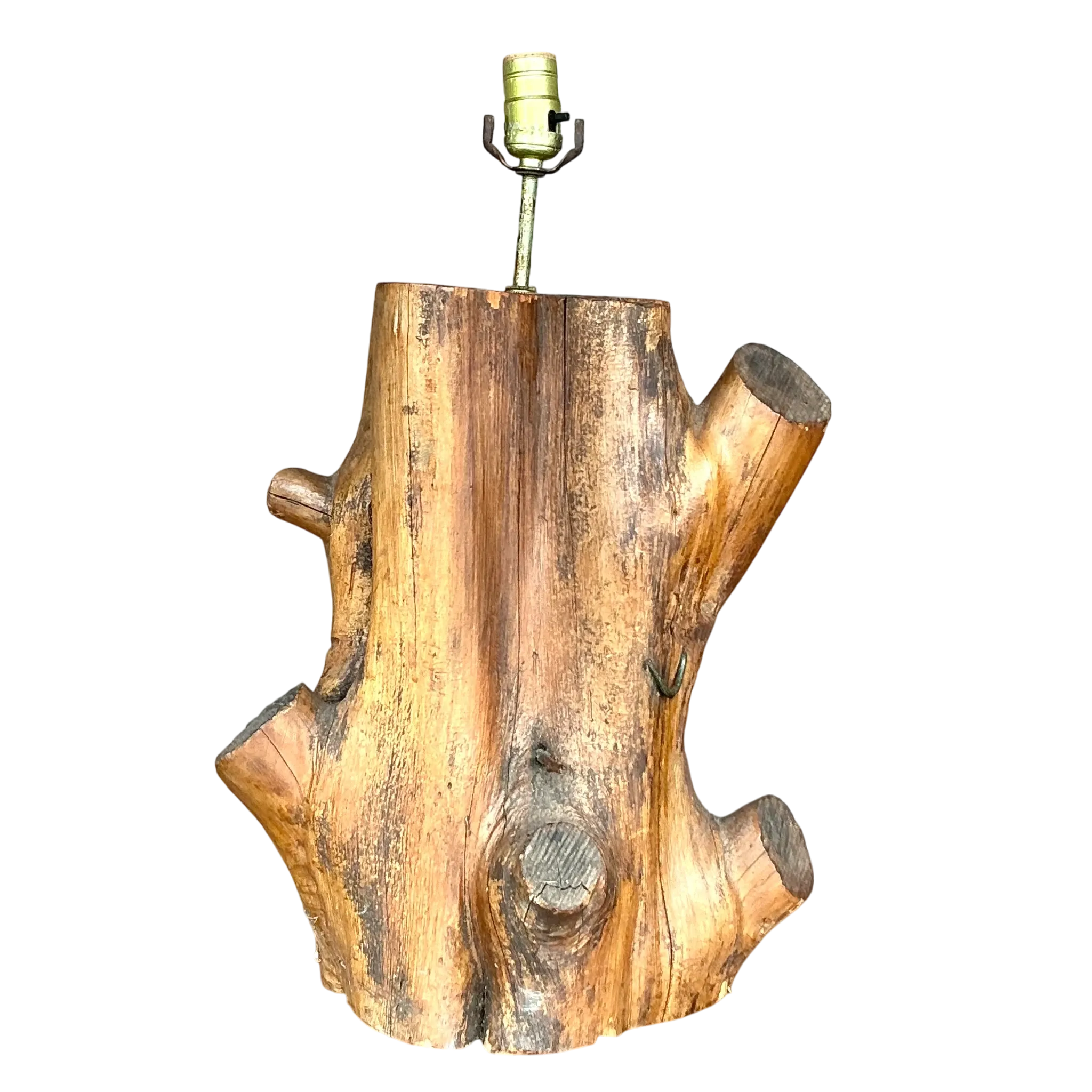 Vintage Boho Wood Block Lamp — additional photo 3