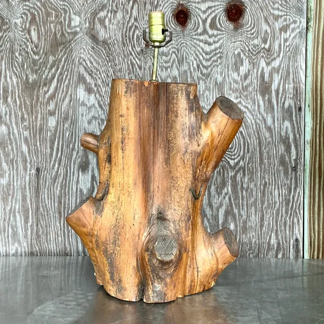 Vintage Boho Wood Block Lamp — additional photo 4