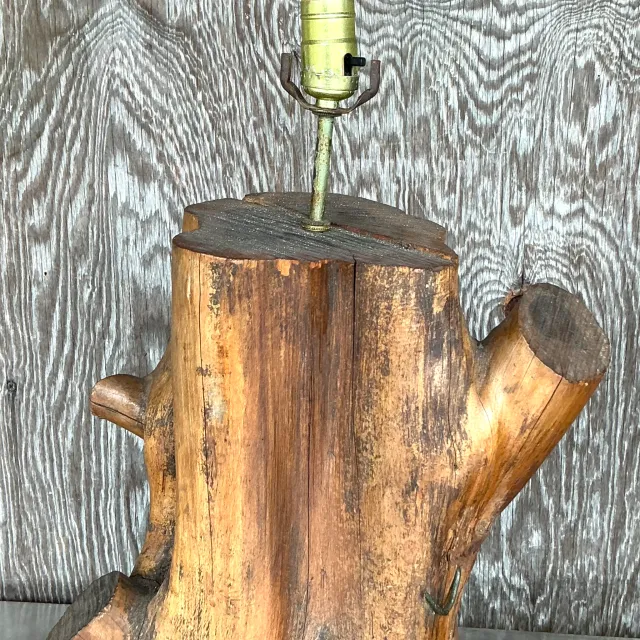 Vintage Boho Wood Block Lamp — additional photo 5
