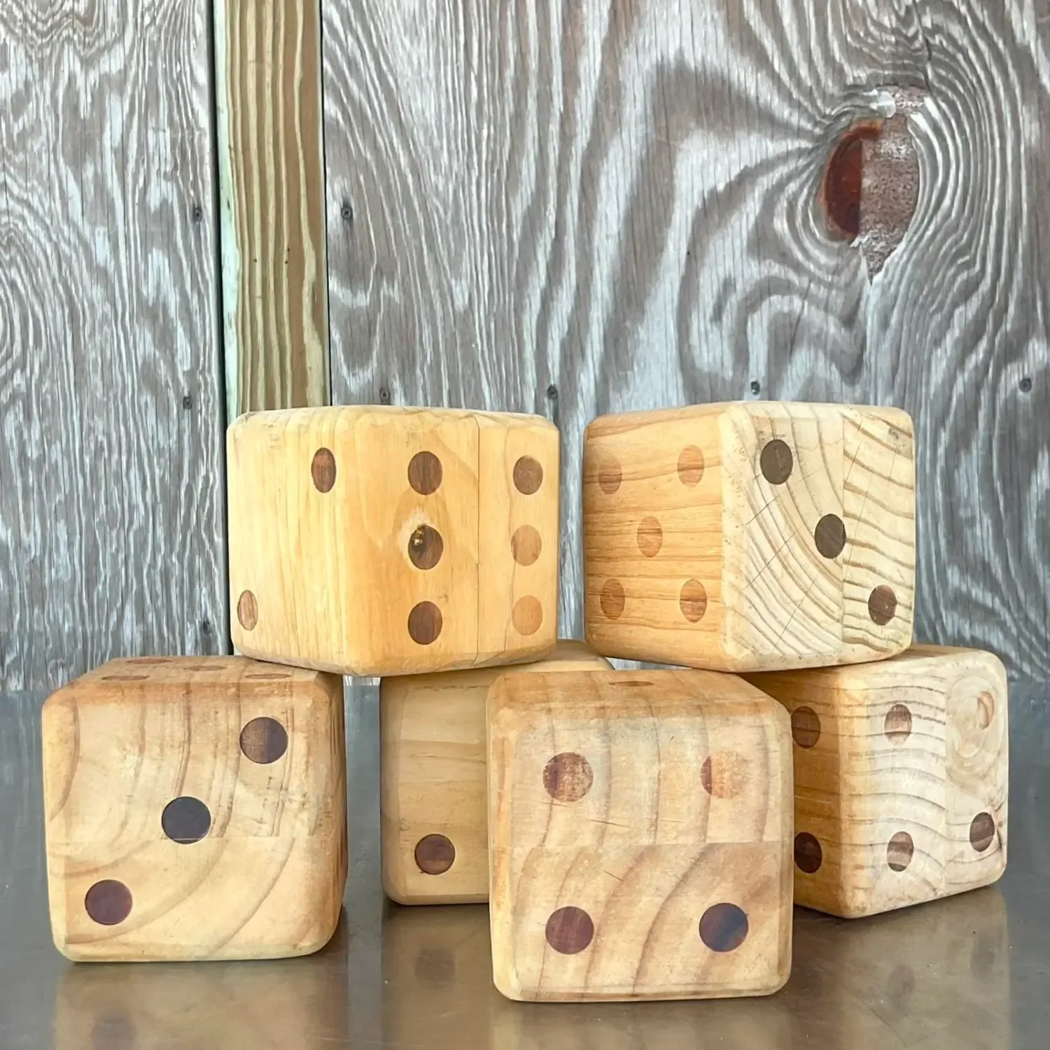 Vintage Boho Wood Block Set of 6 Dice — additional photo 4
