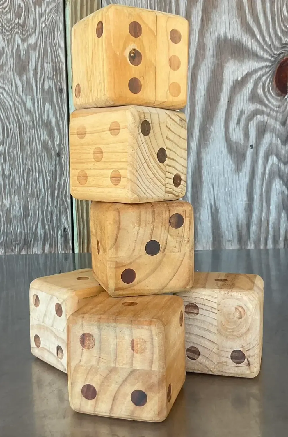 Vintage Boho Wood Block Set of 6 Dice — additional photo 6