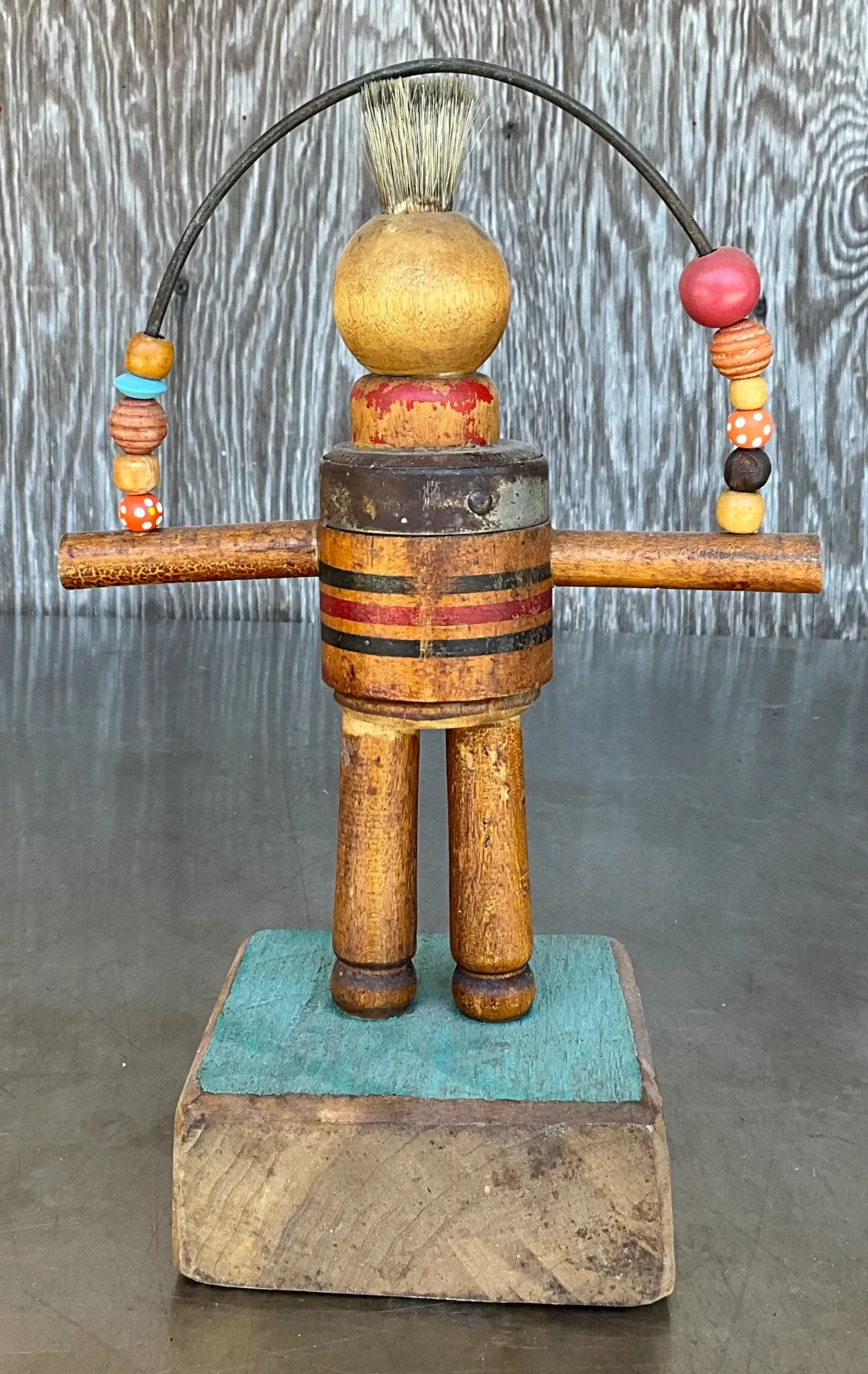 Vintage Boho Wood Carved Playful Figurine — additional photo 2