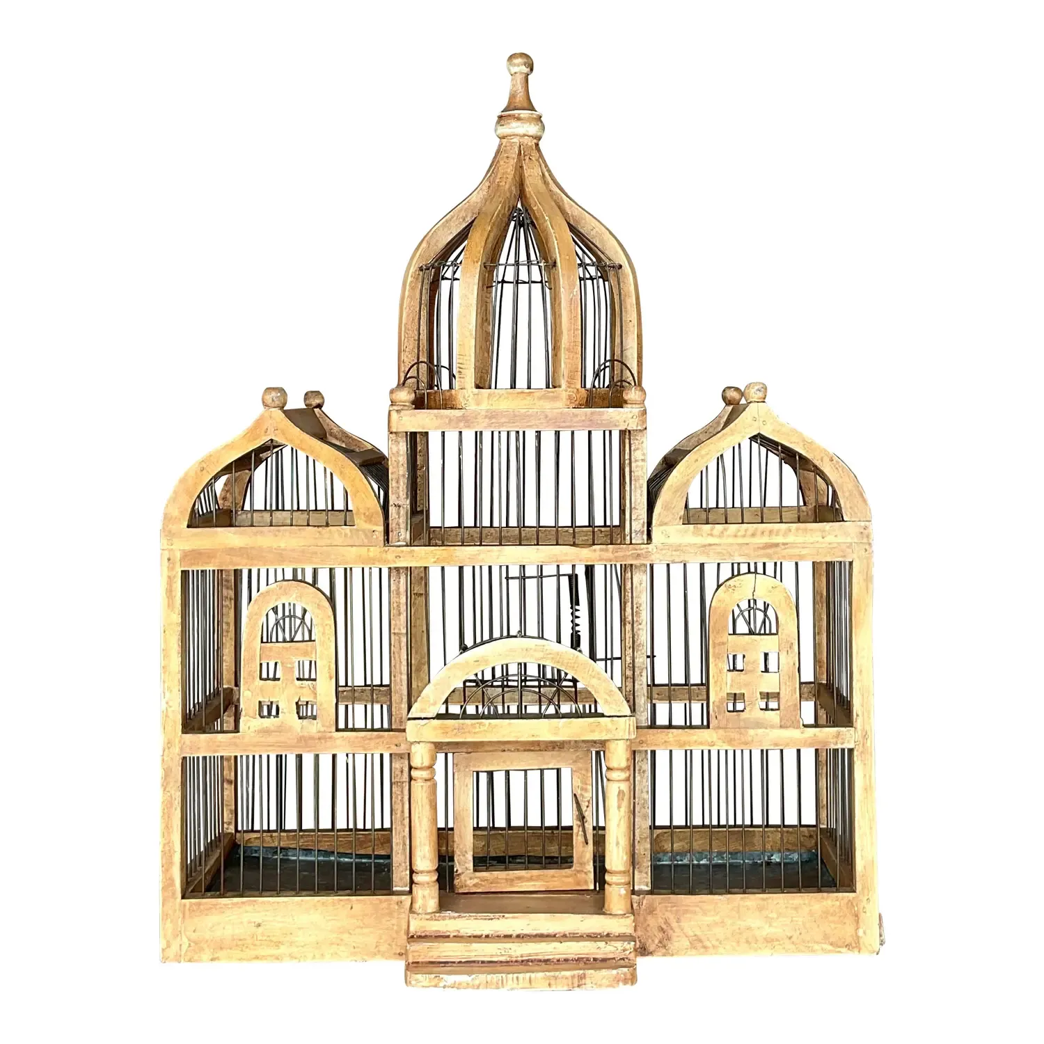 Vintage Boho Wooden Bird Cage — additional photo 1
