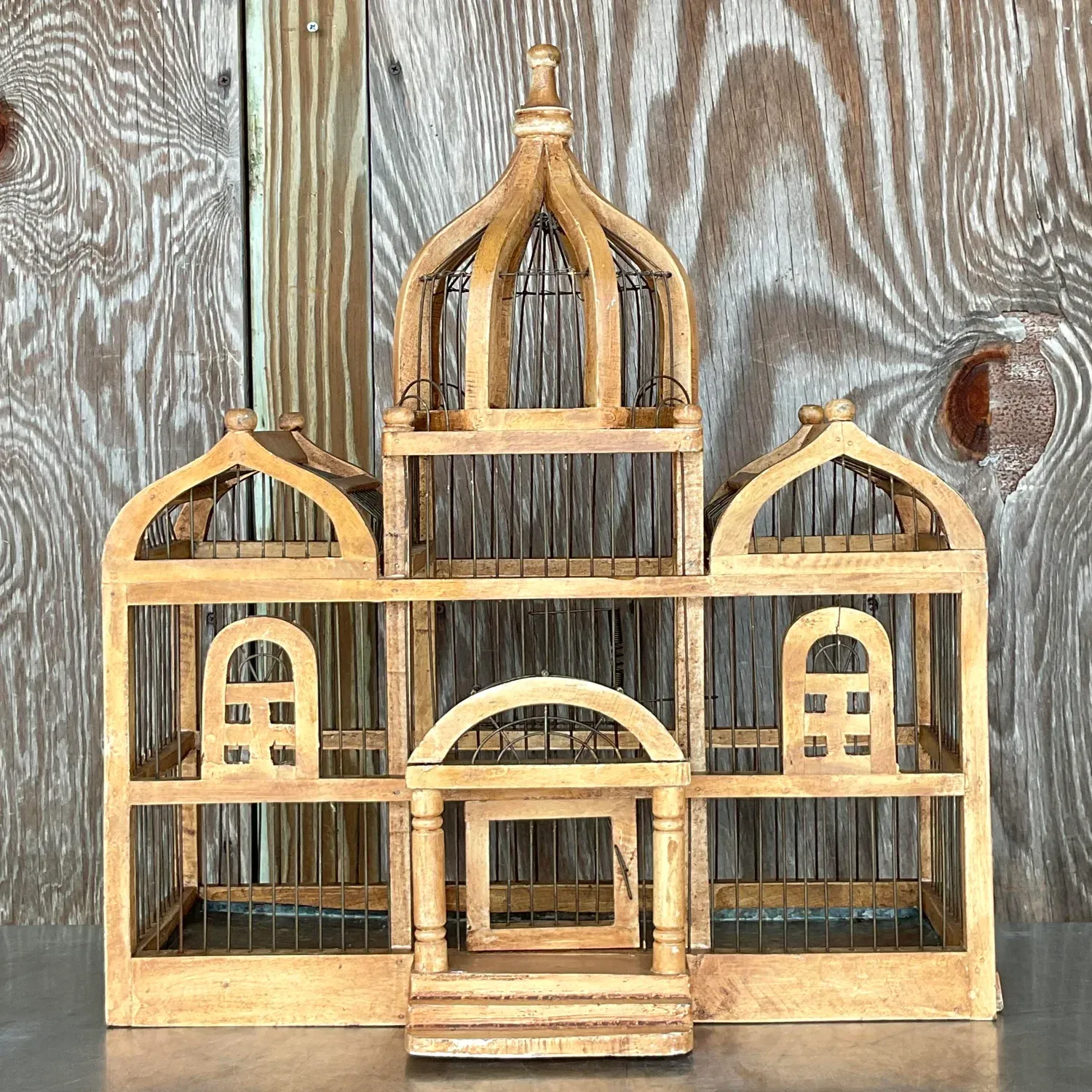 Vintage Boho Wooden Bird Cage — additional photo 2