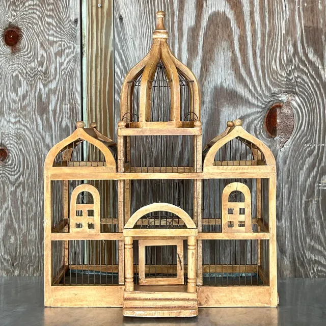 Vintage Boho Wooden Bird Cage — additional photo 3