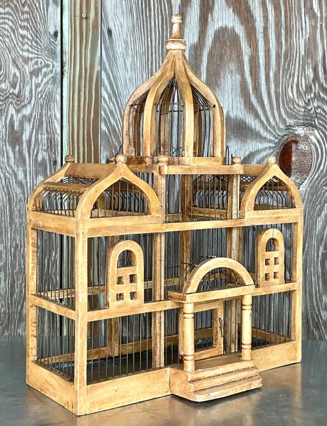 Vintage Boho Wooden Bird Cage — additional photo 5