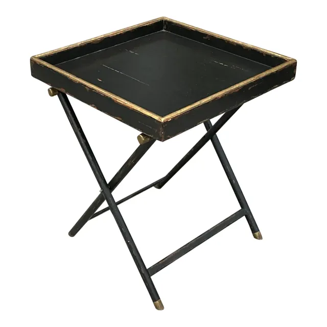 Vintage Boho Woodland Furniture Bar Tray Table — additional photo 1