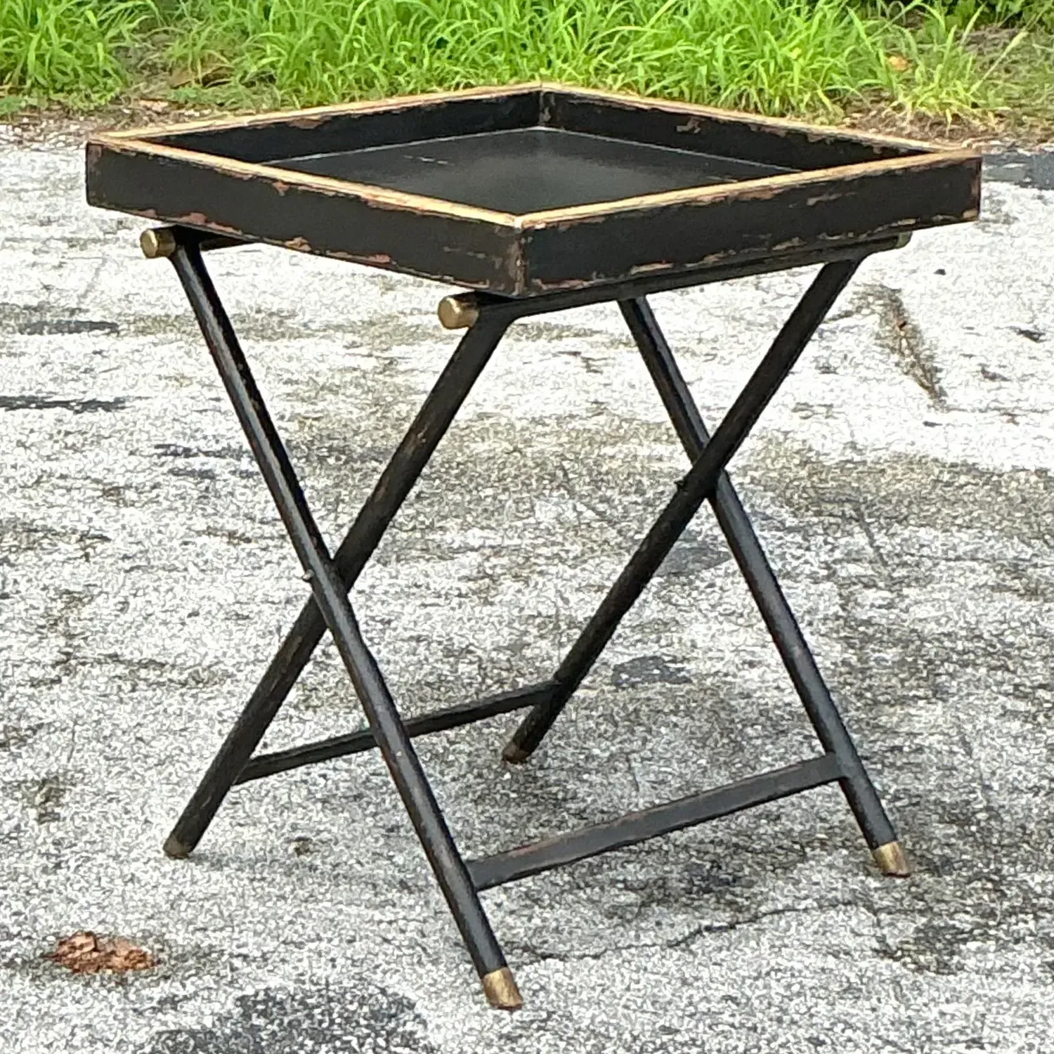 Vintage Boho Woodland Furniture Bar Tray Table — additional photo 4