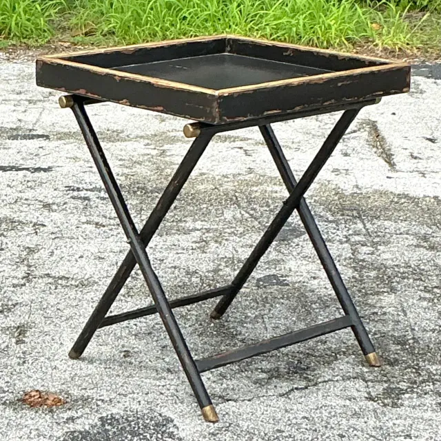 Vintage Boho Woodland Furniture Bar Tray Table — additional photo 4
