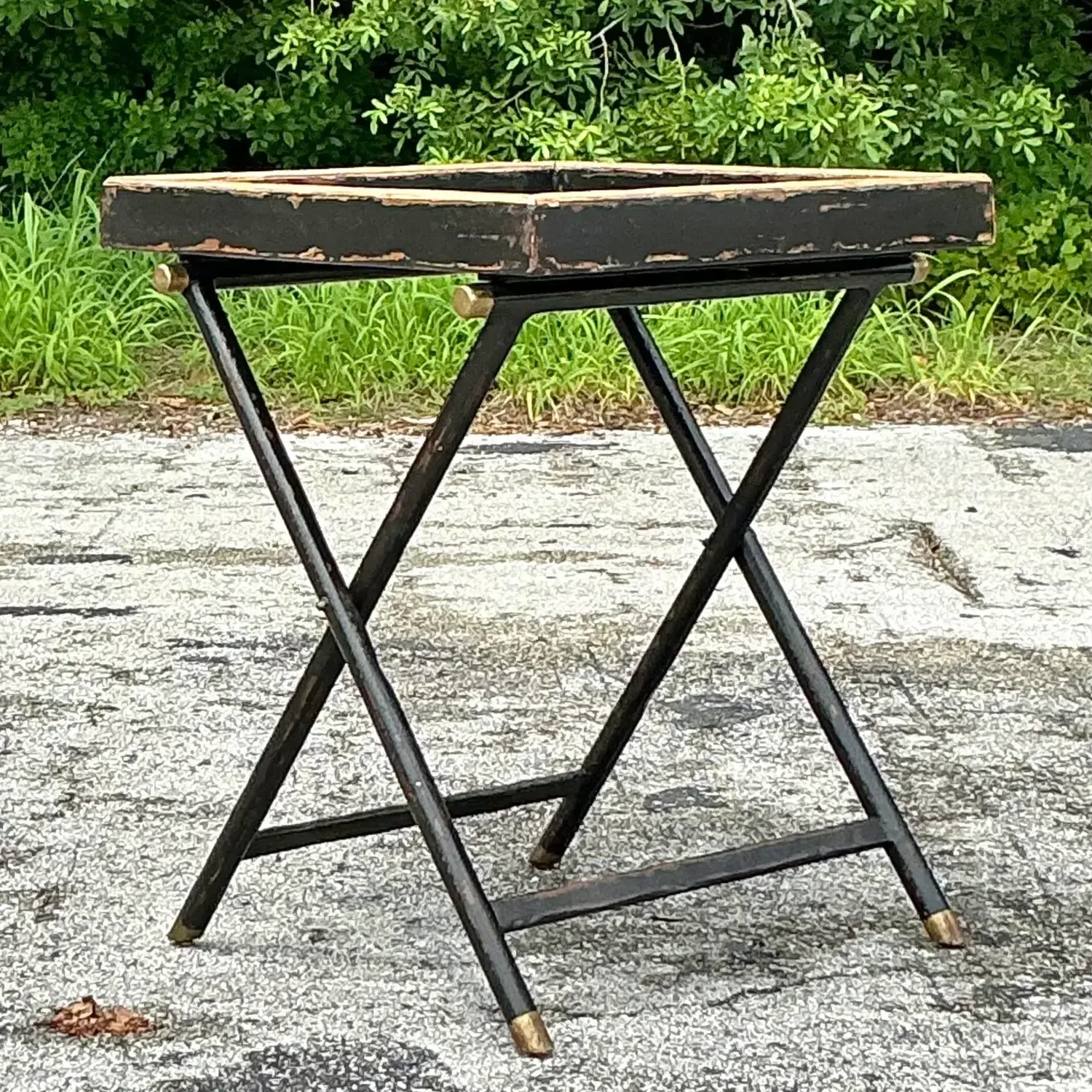 Vintage Boho Woodland Furniture Bar Tray Table — additional photo 5
