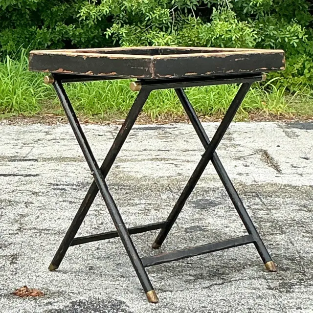 Vintage Boho Woodland Furniture Bar Tray Table — additional photo 5