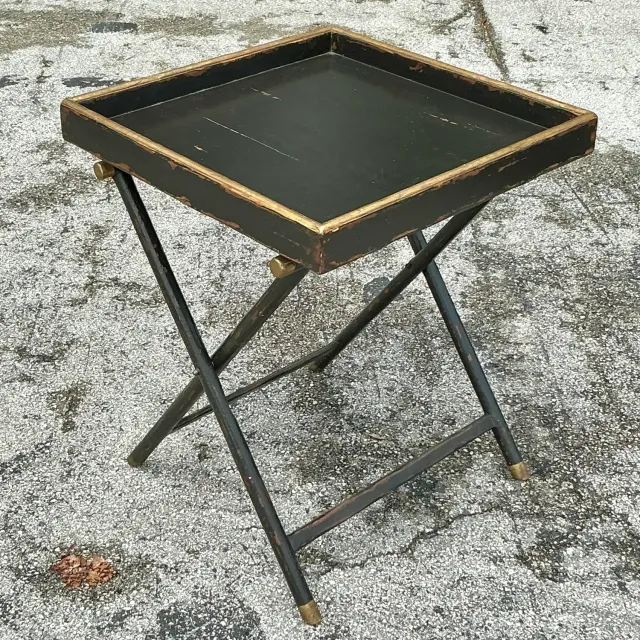 Vintage Boho Woodland Furniture Bar Tray Table — additional photo 6
