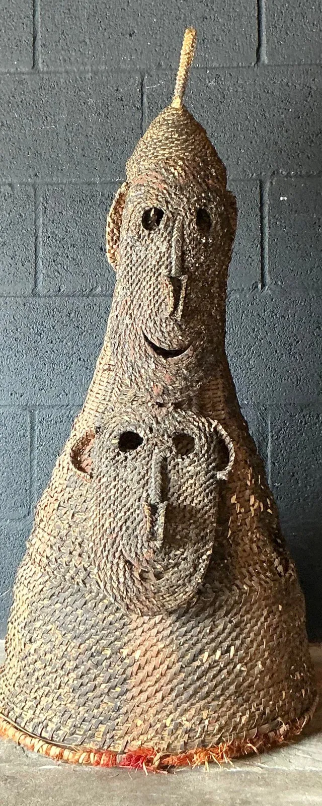 Vintage Boho Woven Rattan Ceremonial Headdress