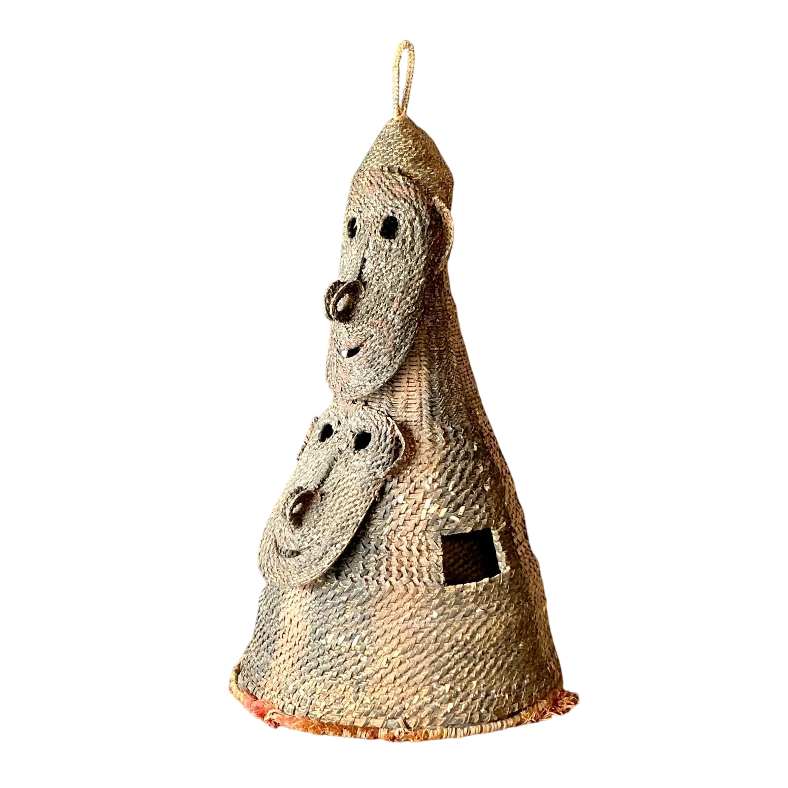 Vintage Boho Woven Rattan Ceremonial Headdress — additional photo 1