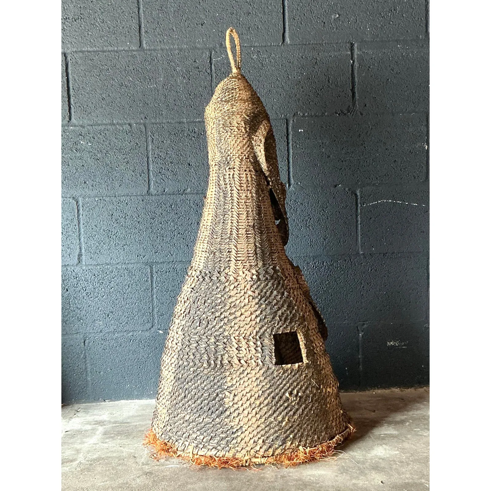 Vintage Boho Woven Rattan Ceremonial Headdress — additional photo 2