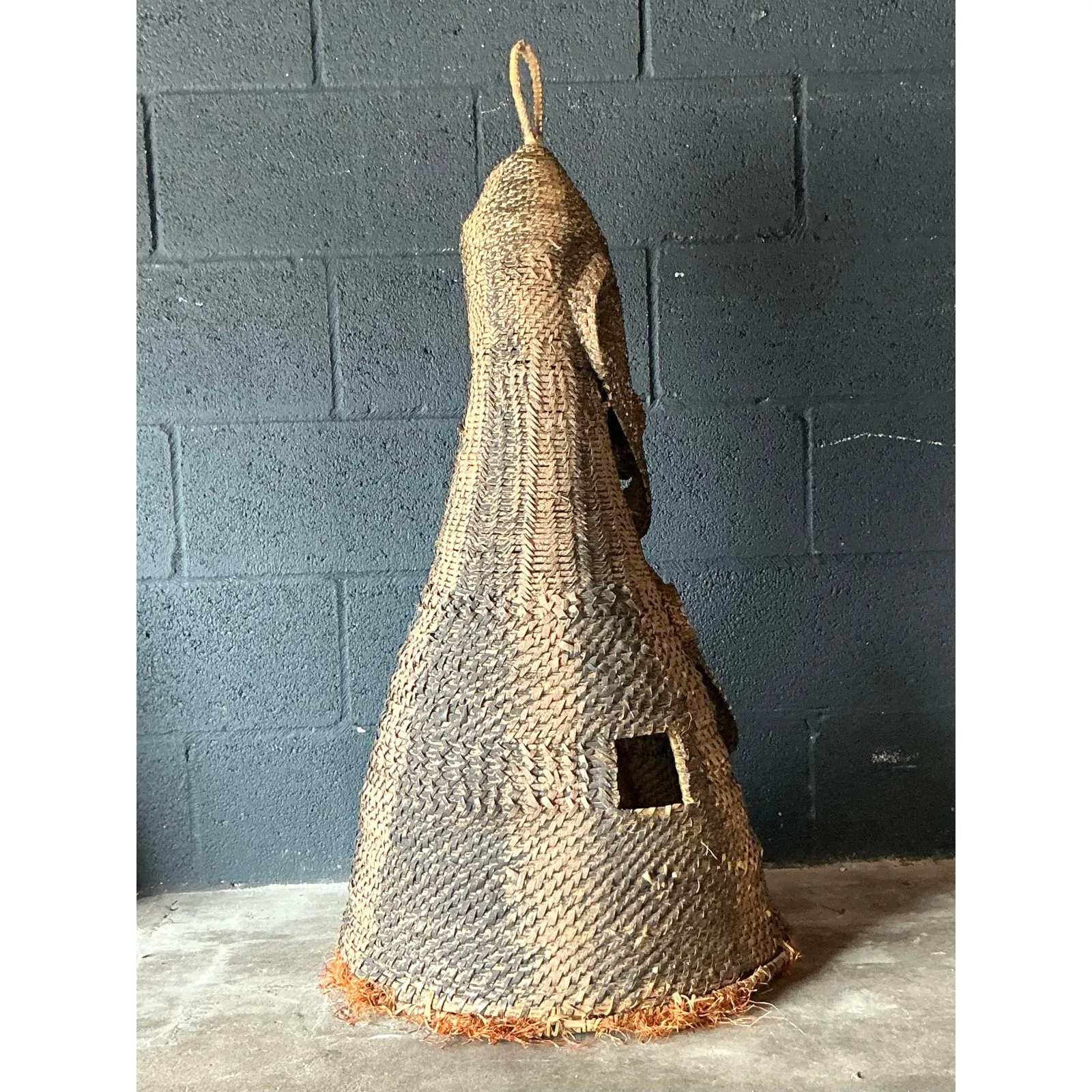 Vintage Boho Woven Rattan Ceremonial Headdress — additional photo 3