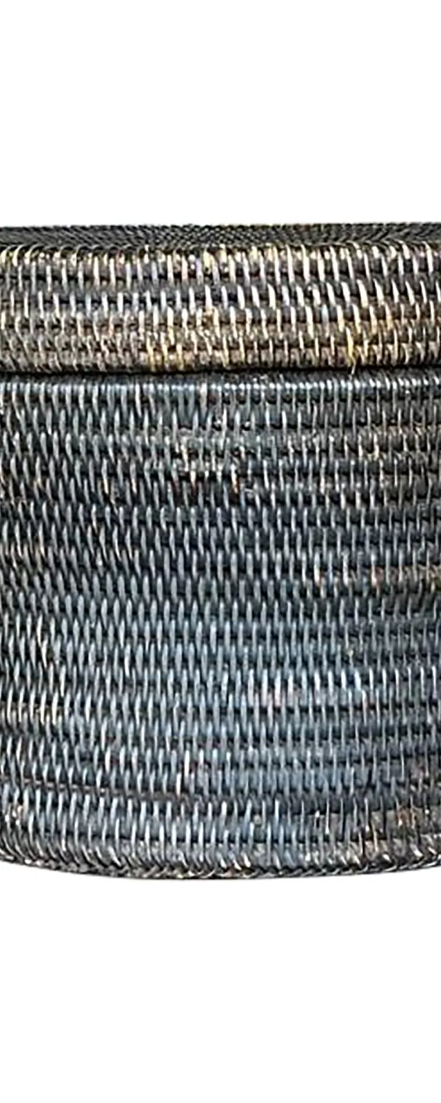 Vintage Boho Woven Rattan Lidded Basket