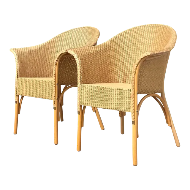 Vintage Boho Woven Rattan Tub Chairs After Lloyd and Loom - a Pair — additional photo 2