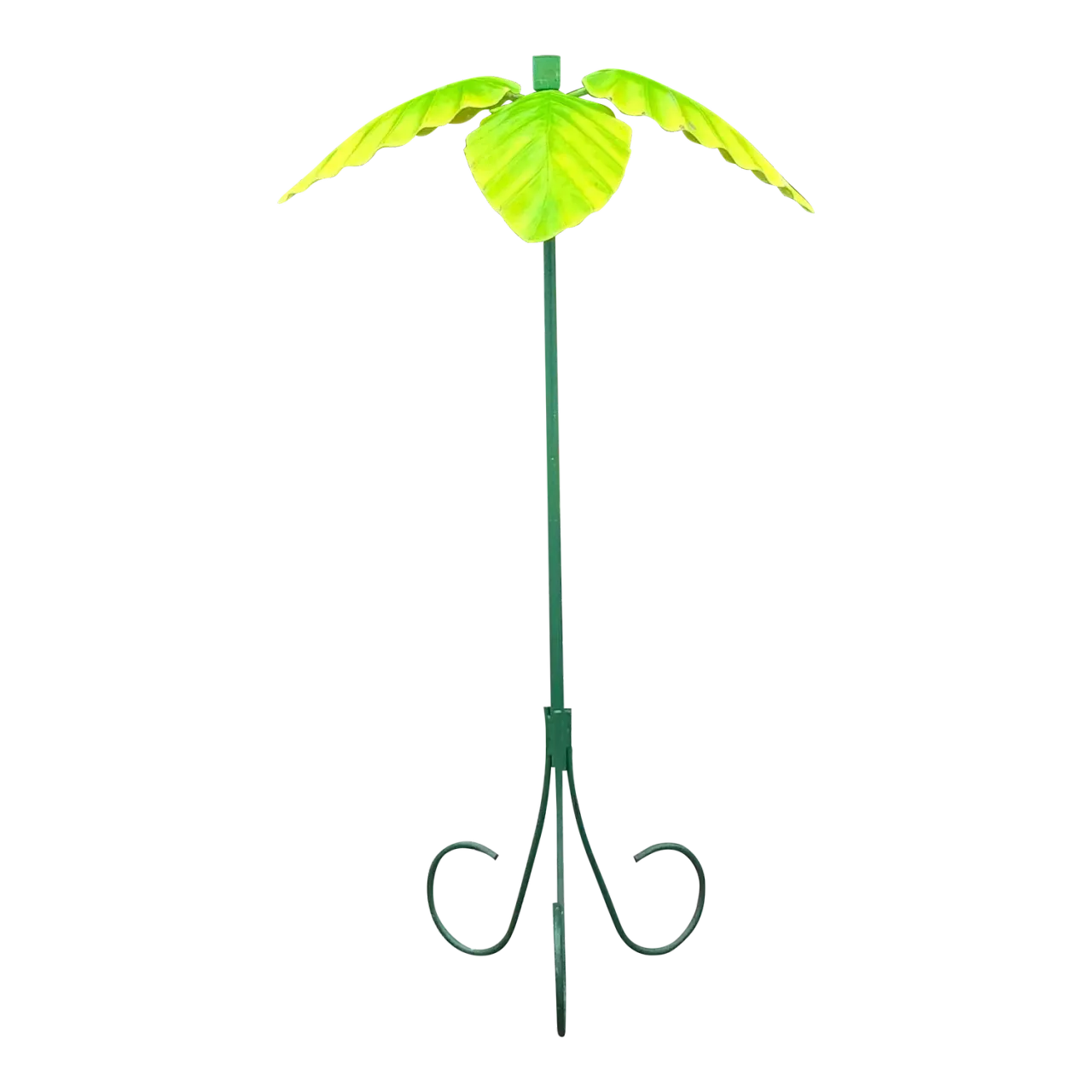 Vintage Boho Wrought Iron and Fiberglass Palm Tree Lamp