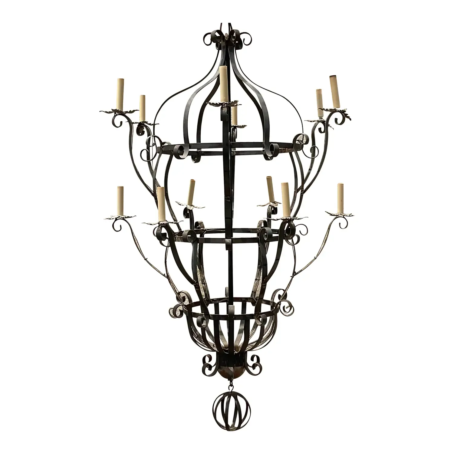 Vintage Boho Wrought Iron Chandelier — additional photo 1