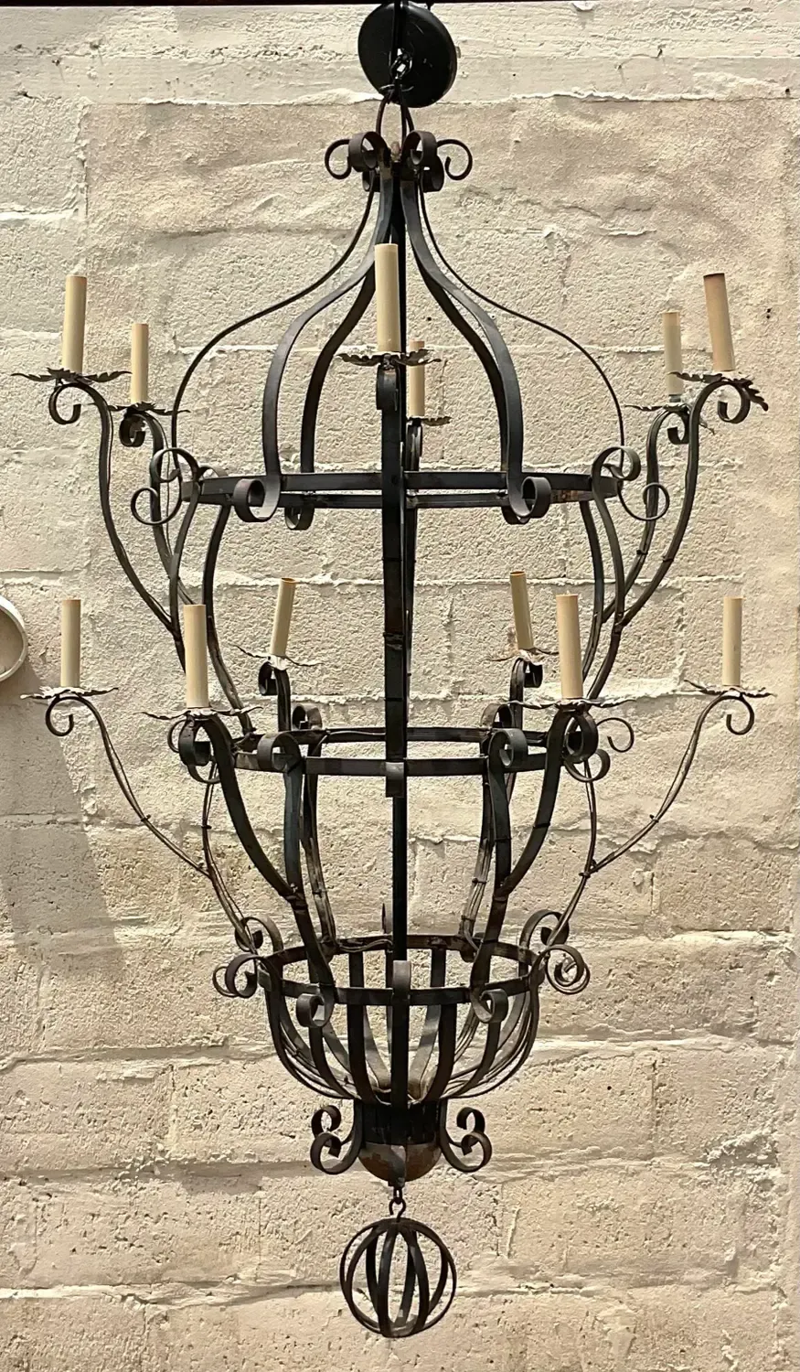 Vintage Boho Wrought Iron Chandelier — additional photo 2