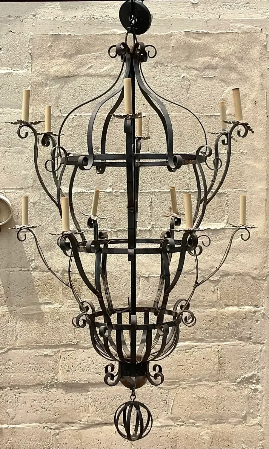 Vintage Boho Wrought Iron Chandelier — additional photo 3