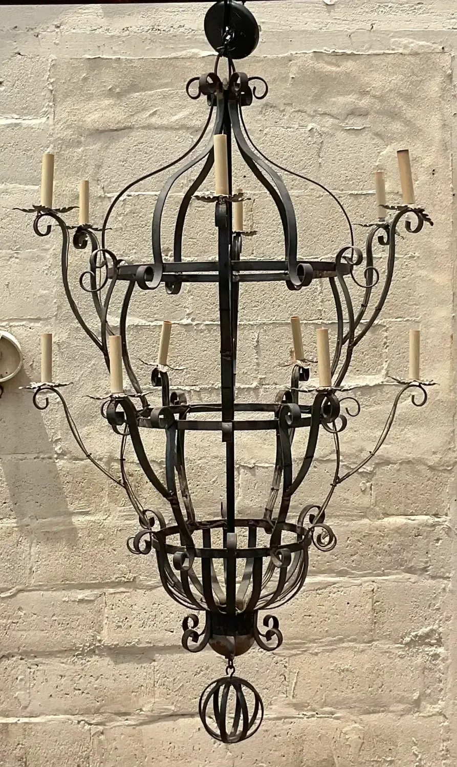 Vintage Boho Wrought Iron Chandelier — additional photo 4