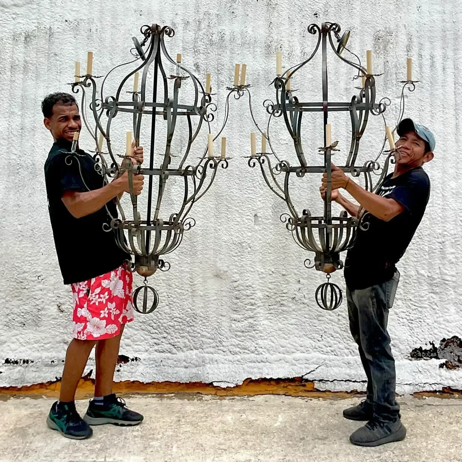 Vintage Boho Wrought Iron Chandelier — additional photo 6