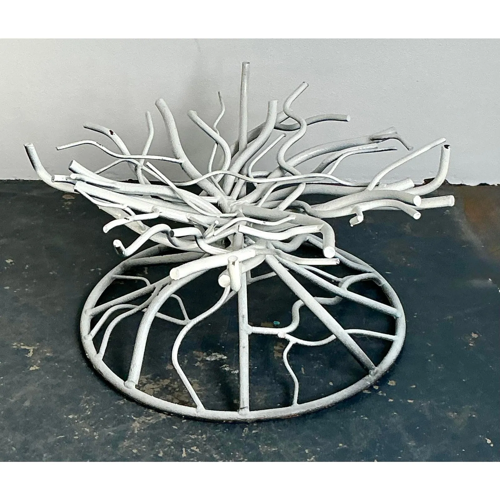 Vintage Boho Wrought Iron Coral Branch Coffee Table Pedestal — additional photo 2