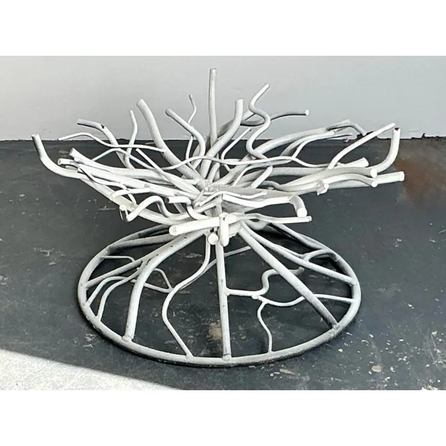 Vintage Boho Wrought Iron Coral Branch Coffee Table Pedestal — additional photo 3