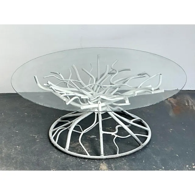 Vintage Boho Wrought Iron Coral Branch Coffee Table Pedestal — additional photo 4