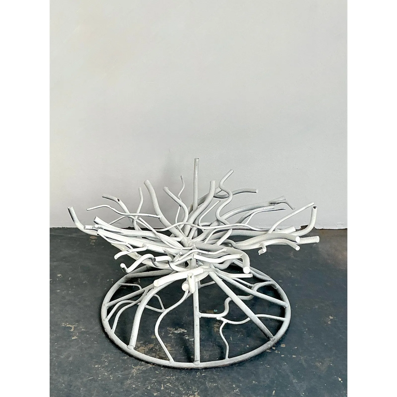 Vintage Boho Wrought Iron Coral Branch Coffee Table Pedestal — additional photo 5