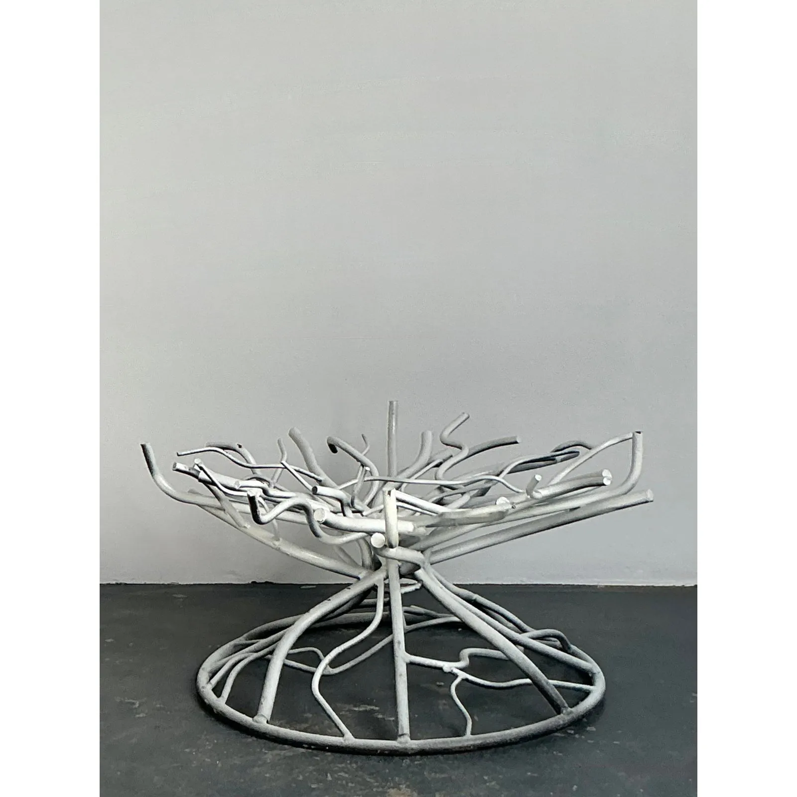 Vintage Boho Wrought Iron Coral Branch Coffee Table Pedestal — additional photo 6