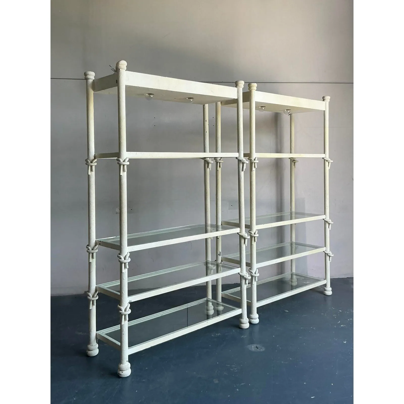 Vintage Boho Wrought Iron Knot Etagere - A Pair — additional photo 3