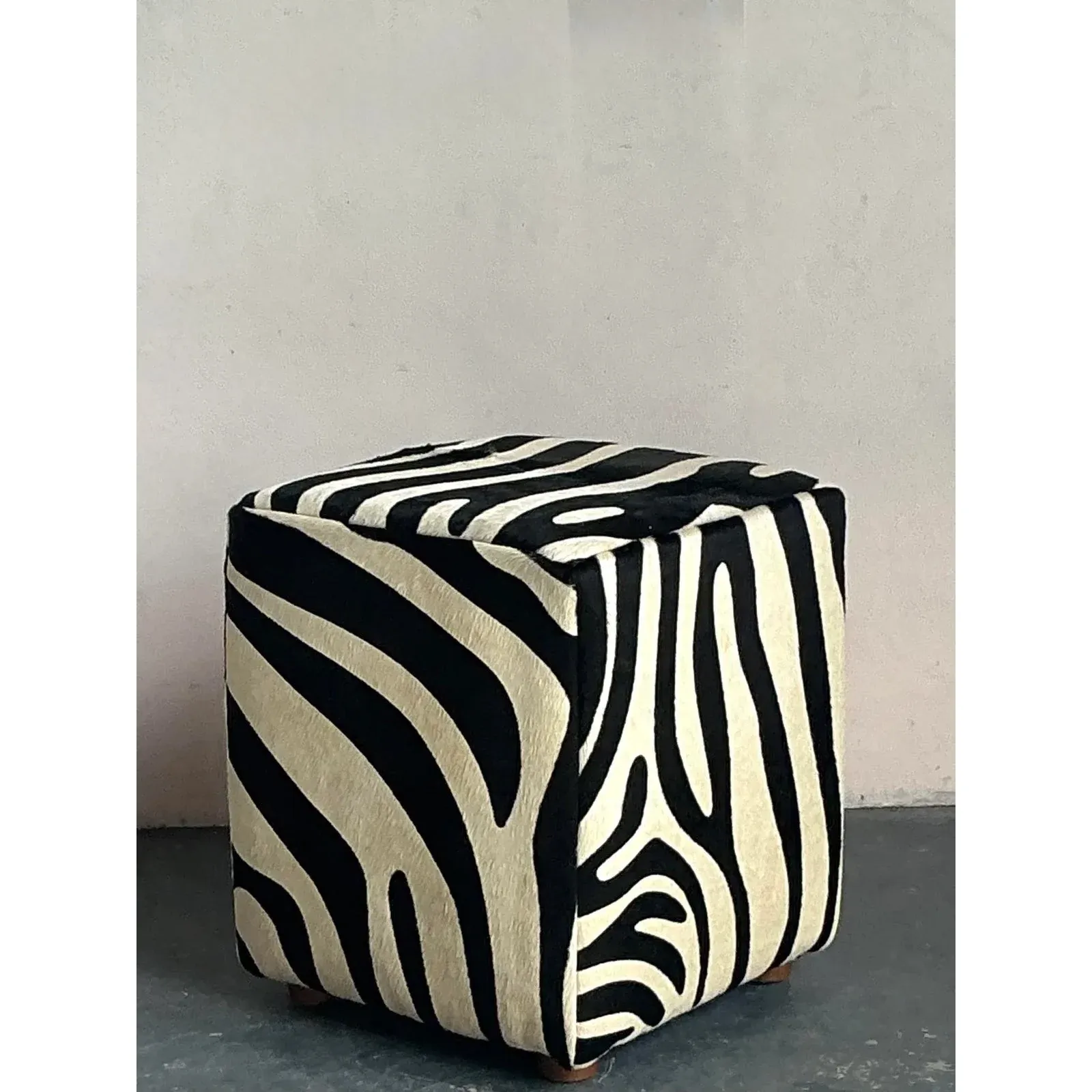 Vintage Boho Zebra Ottoman — additional photo 4