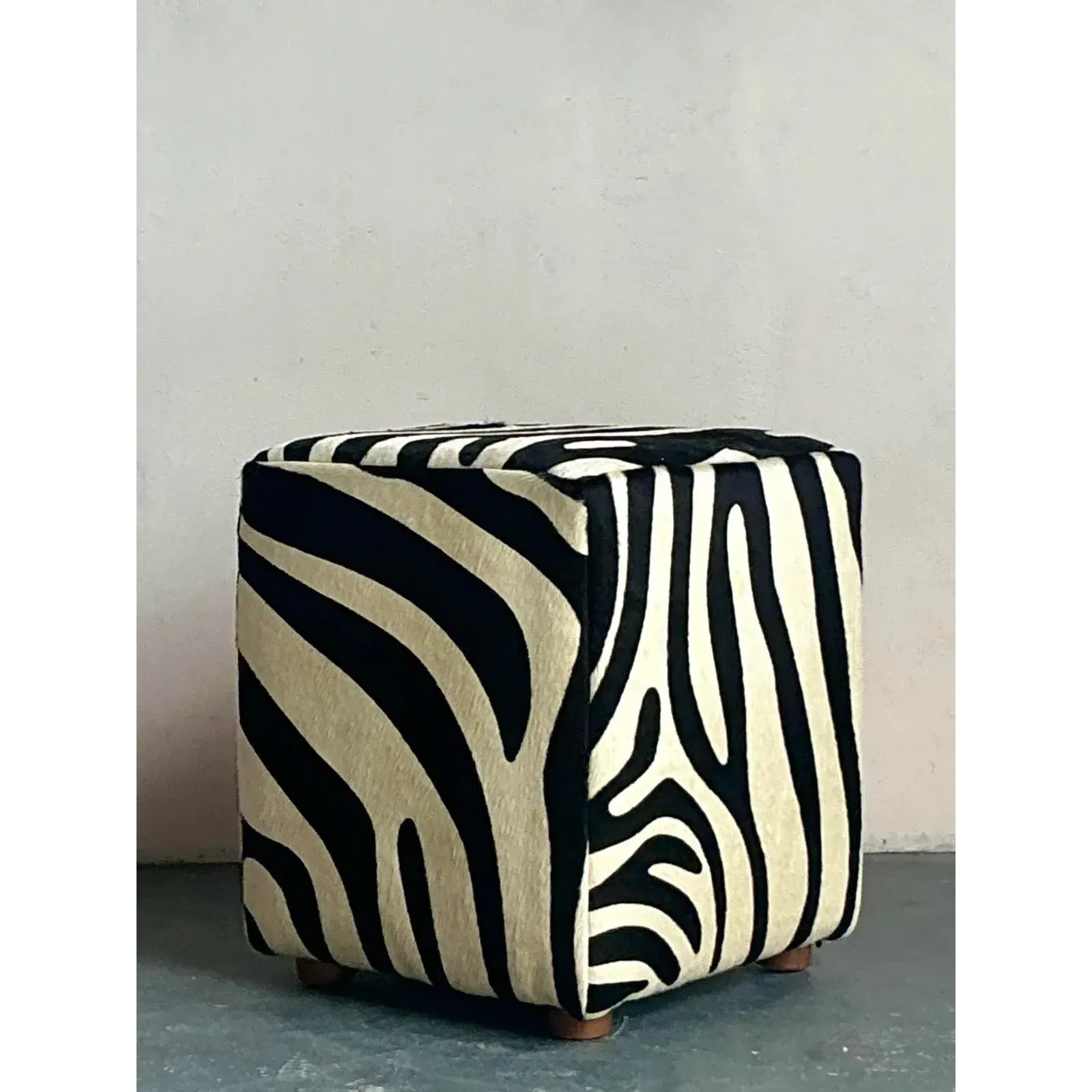 Vintage Boho Zebra Ottoman — additional photo 6