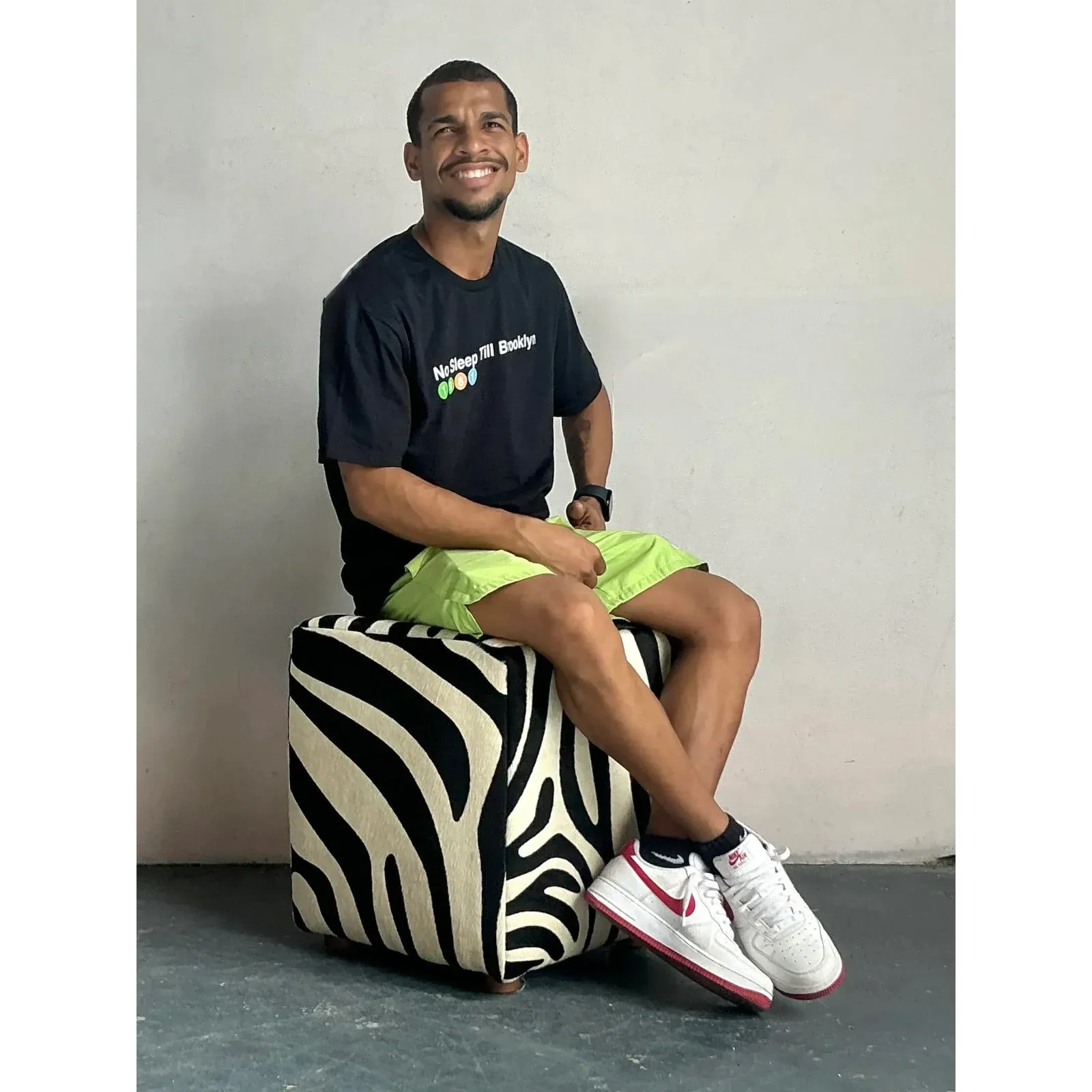 Vintage Boho Zebra Ottoman — additional photo 7