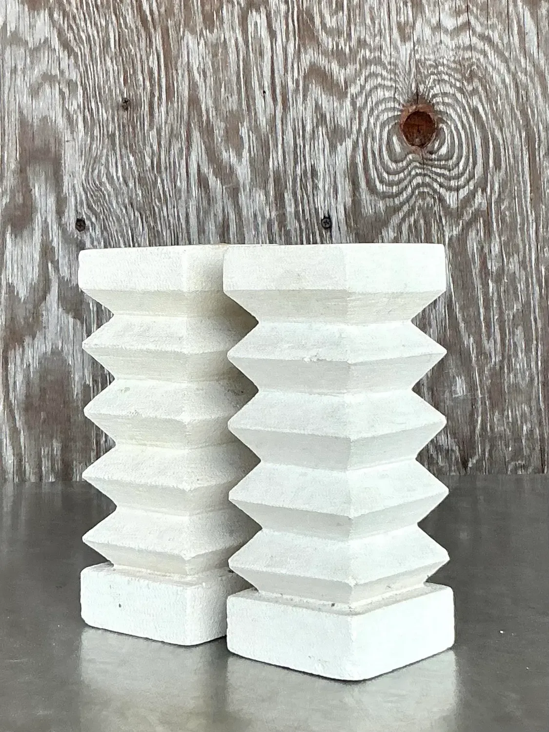 Vintage Boho Zig Zag Candlesticks - A Pair — additional photo 4